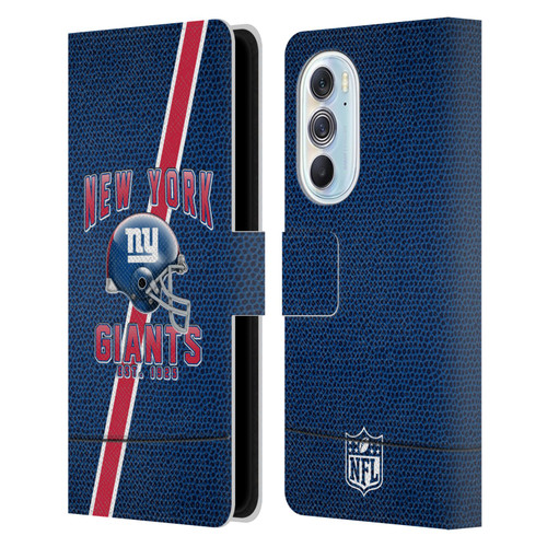 NFL New York Giants Logo Art Football Stripes Leather Book Wallet Case Cover For Motorola Edge X30