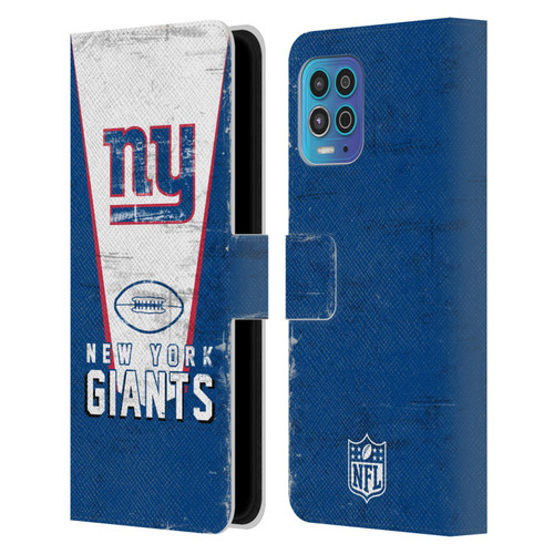NFL New York Giants Logo Art Banner Leather Book Wallet Case Cover For Motorola Moto G100