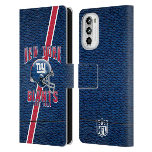 NFL New York Giants Logo Art Football Stripes Leather Book Wallet Case Cover For Motorola Moto G52