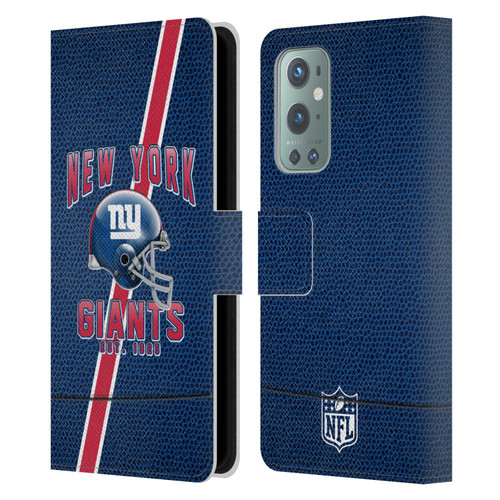 NFL New York Giants Logo Art Football Stripes Leather Book Wallet Case Cover For OnePlus 9