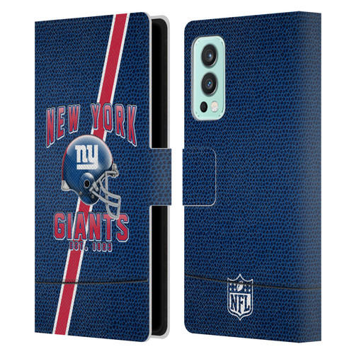 NFL New York Giants Logo Art Football Stripes Leather Book Wallet Case Cover For OnePlus Nord 2 5G