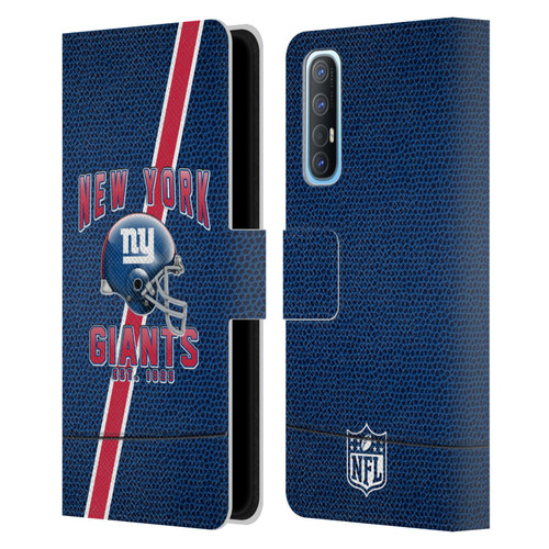 NFL New York Giants Logo Art Football Stripes Leather Book Wallet Case Cover For OPPO Find X2 Neo 5G
