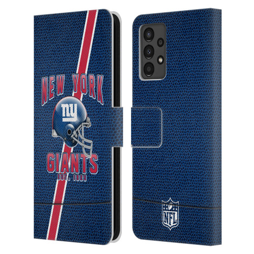 NFL New York Giants Logo Art Football Stripes Leather Book Wallet Case Cover For Samsung Galaxy A13 (2022)