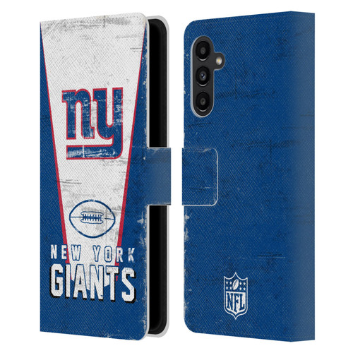 NFL New York Giants Logo Art Banner Leather Book Wallet Case Cover For Samsung Galaxy A13 5G (2021)
