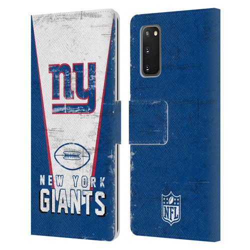 NFL New York Giants Logo Art Banner Leather Book Wallet Case Cover For Samsung Galaxy S20 / S20 5G