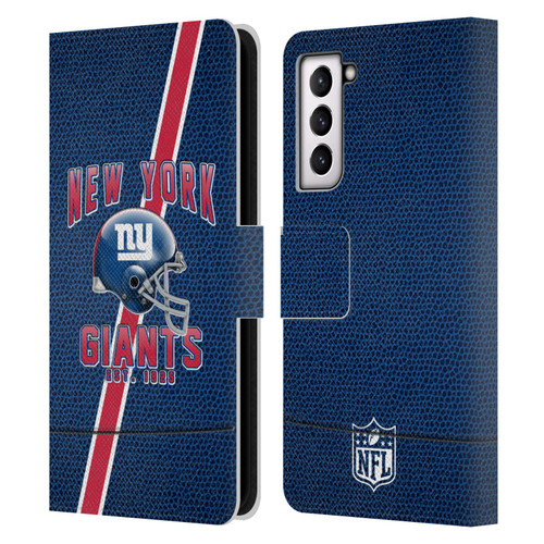 NFL New York Giants Logo Art Football Stripes Leather Book Wallet Case Cover For Samsung Galaxy S21 5G