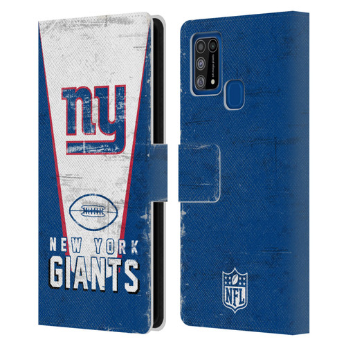 NFL New York Giants Logo Art Banner Leather Book Wallet Case Cover For Samsung Galaxy M31 (2020)