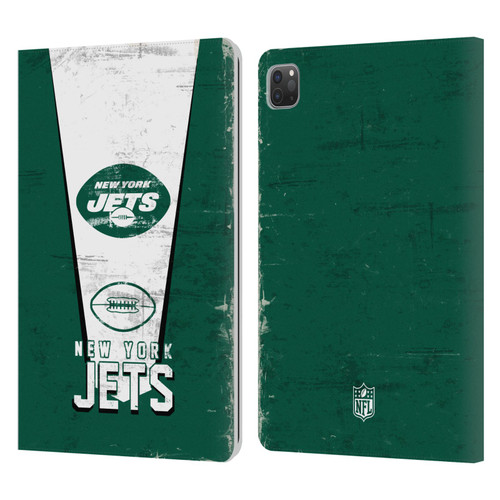 NFL New York Jets Logo Art Banner Leather Book Wallet Case Cover For Apple iPad Pro 11 2020 / 2021 / 2022