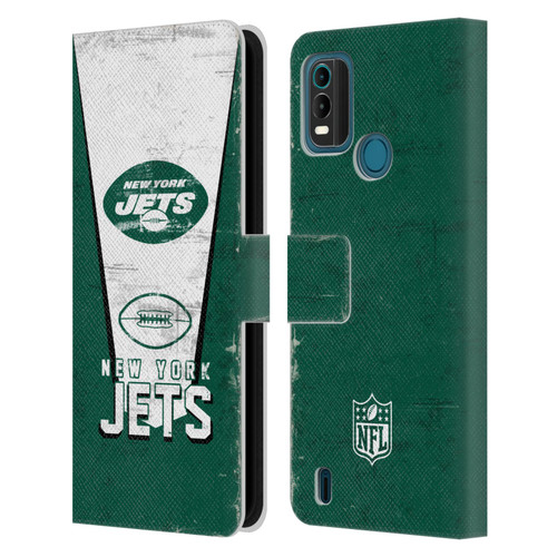 NFL New York Jets Logo Art Banner Leather Book Wallet Case Cover For Nokia G11 Plus