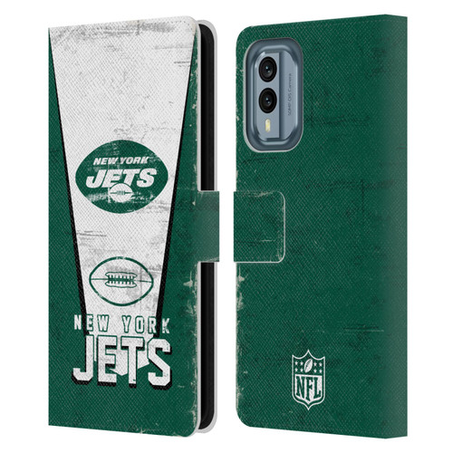 NFL New York Jets Logo Art Banner Leather Book Wallet Case Cover For Nokia X30