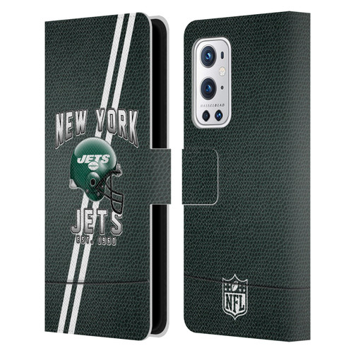 NFL New York Jets Logo Art Football Stripes Leather Book Wallet Case Cover For OnePlus 9 Pro