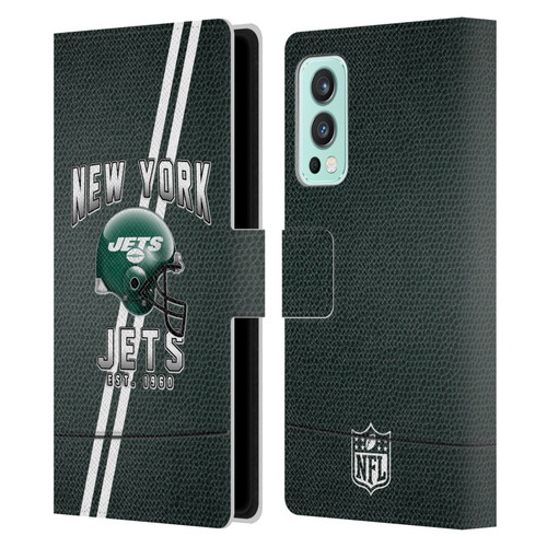NFL New York Jets Logo Art Football Stripes Leather Book Wallet Case Cover For OnePlus Nord 2 5G