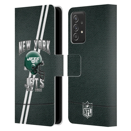 NFL New York Jets Logo Art Football Stripes Leather Book Wallet Case Cover For Samsung Galaxy A53 5G (2022)