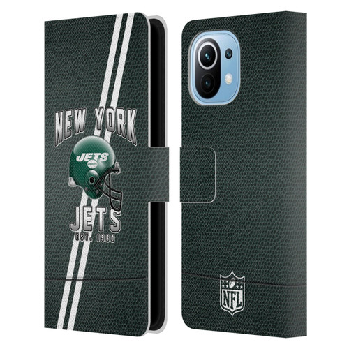 NFL New York Jets Logo Art Football Stripes Leather Book Wallet Case Cover For Xiaomi Mi 11