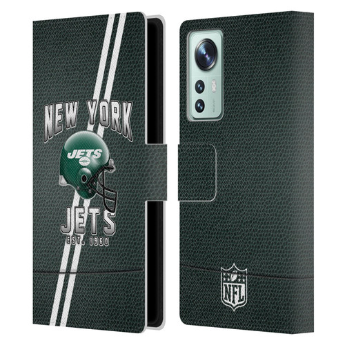 NFL New York Jets Logo Art Football Stripes Leather Book Wallet Case Cover For Xiaomi 12