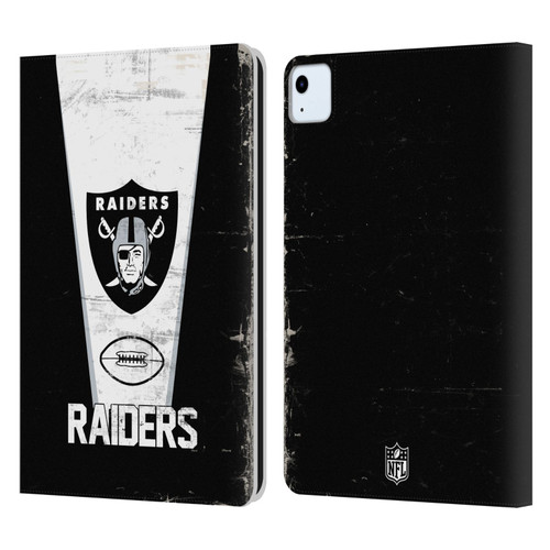 NFL Las Vegas Raiders Logo Art Banner 100th Leather Book Wallet Case Cover For Apple iPad Air 2020 / 2022