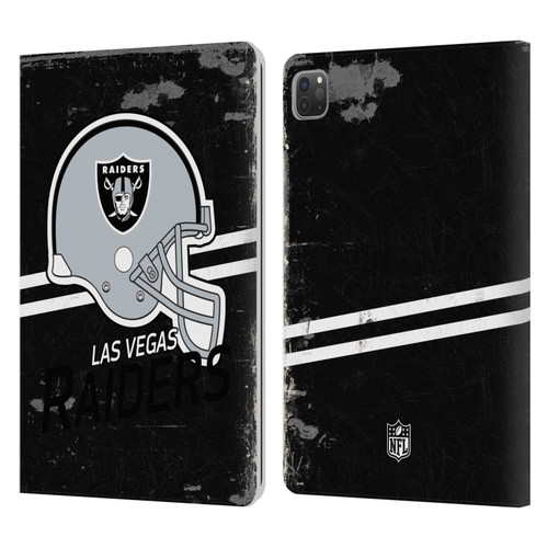 NFL Las Vegas Raiders Logo Art Helmet Distressed Look 100th Leather Book Wallet Case Cover For Apple iPad Pro 11 2020 / 2021 / 2022