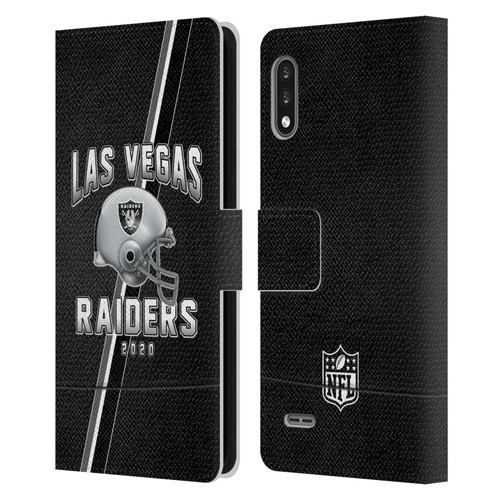 NFL Las Vegas Raiders Logo Art Football Stripes 100th Leather Book Wallet Case Cover For LG K22