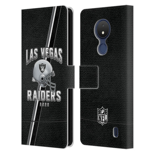 NFL Las Vegas Raiders Logo Art Football Stripes 100th Leather Book Wallet Case Cover For Nokia C21