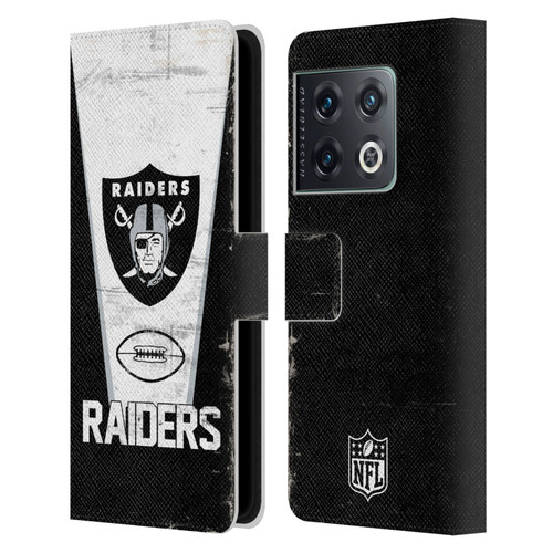 NFL Las Vegas Raiders Logo Art Banner 100th Leather Book Wallet Case Cover For OnePlus 10 Pro