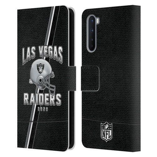 NFL Las Vegas Raiders Logo Art Football Stripes 100th Leather Book Wallet Case Cover For OnePlus Nord 5G