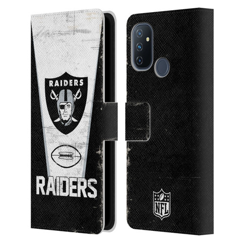 NFL Las Vegas Raiders Logo Art Banner 100th Leather Book Wallet Case Cover For OnePlus Nord N100