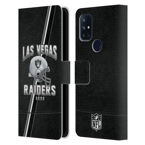 NFL Las Vegas Raiders Logo Art Football Stripes 100th Leather Book Wallet Case Cover For OnePlus Nord N10 5G