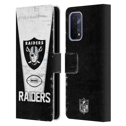 NFL Las Vegas Raiders Logo Art Banner 100th Leather Book Wallet Case Cover For OPPO A54 5G