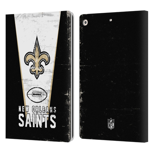 NFL New Orleans Saints Logo Art Banner Leather Book Wallet Case Cover For Apple iPad 10.2 2019/2020/2021