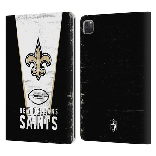 NFL New Orleans Saints Logo Art Banner Leather Book Wallet Case Cover For Apple iPad Pro 11 2020 / 2021 / 2022