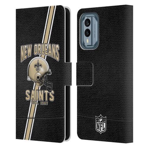 NFL New Orleans Saints Logo Art Football Stripes Leather Book Wallet Case Cover For Nokia X30