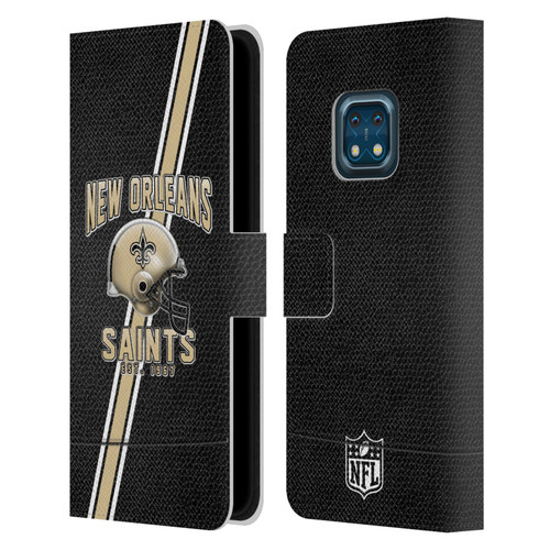 NFL New Orleans Saints Logo Art Football Stripes Leather Book Wallet Case Cover For Nokia XR20
