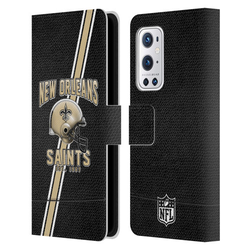 NFL New Orleans Saints Logo Art Football Stripes Leather Book Wallet Case Cover For OnePlus 9 Pro