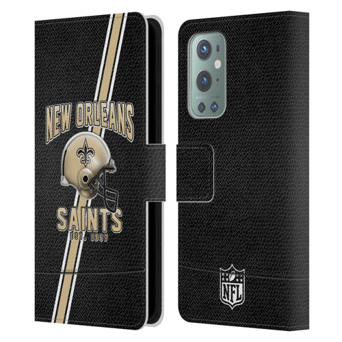 NFL New Orleans Saints Logo Art Football Stripes Leather Book Wallet Case Cover For OnePlus 9