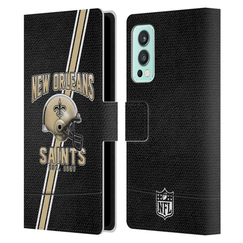 NFL New Orleans Saints Logo Art Football Stripes Leather Book Wallet Case Cover For OnePlus Nord 2 5G