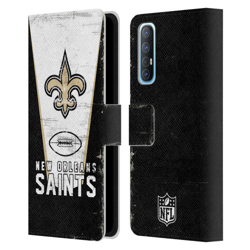 NFL New Orleans Saints Logo Art Banner Leather Book Wallet Case Cover For OPPO Find X2 Neo 5G