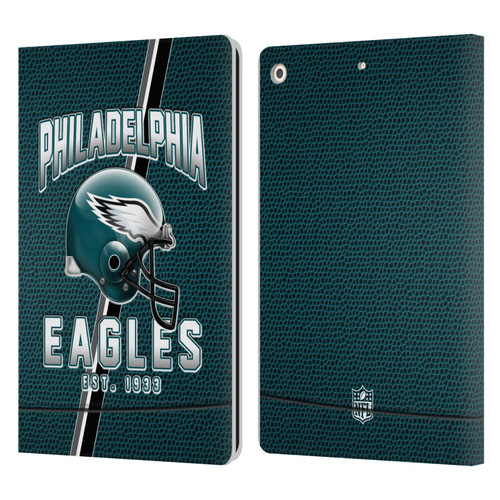 NFL Philadelphia Eagles Logo Art Football Stripes Leather Book Wallet Case Cover For Apple iPad 10.2 2019/2020/2021