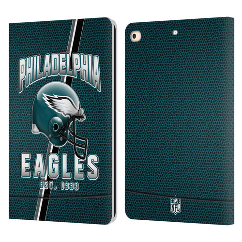 NFL Philadelphia Eagles Logo Art Football Stripes Leather Book Wallet Case Cover For Apple iPad 9.7 2017 / iPad 9.7 2018