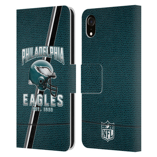 NFL Philadelphia Eagles Logo Art Football Stripes Leather Book Wallet Case Cover For Apple iPhone XR