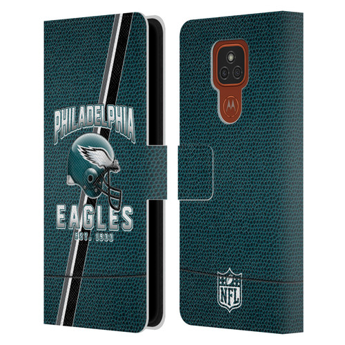 NFL Philadelphia Eagles Logo Art Football Stripes Leather Book Wallet Case Cover For Motorola Moto E7 Plus