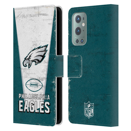 NFL Philadelphia Eagles Logo Art Banner Leather Book Wallet Case Cover For OnePlus 9