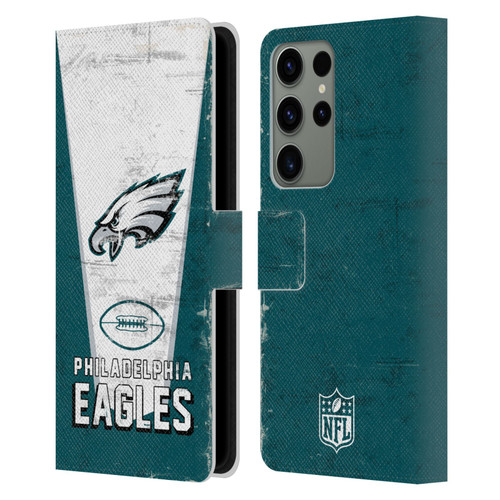 NFL Philadelphia Eagles Logo Art Banner Leather Book Wallet Case Cover For Samsung Galaxy S23 Ultra 5G