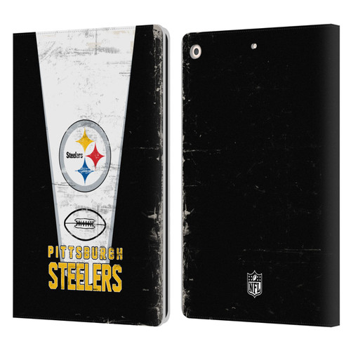 NFL Pittsburgh Steelers Logo Art Banner Leather Book Wallet Case Cover For Apple iPad 10.2 2019/2020/2021
