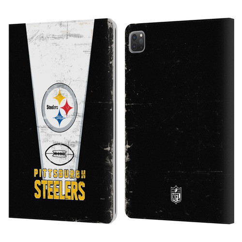 NFL Pittsburgh Steelers Logo Art Banner Leather Book Wallet Case Cover For Apple iPad Pro 11 2020 / 2021 / 2022
