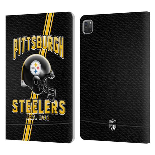 NFL Pittsburgh Steelers Logo Art Football Stripes Leather Book Wallet Case Cover For Apple iPad Pro 11 2020 / 2021 / 2022