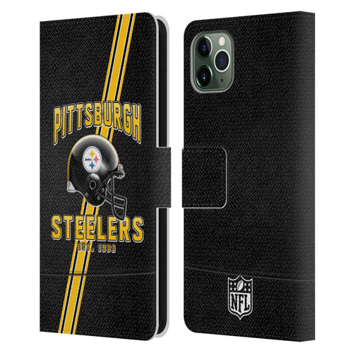 NFL Pittsburgh Steelers Logo Art Football Stripes Leather Book Wallet Case Cover For Apple iPhone 11 Pro Max