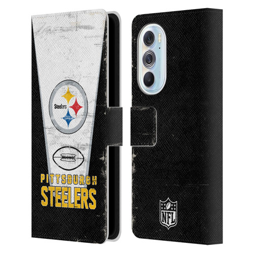 NFL Pittsburgh Steelers Logo Art Banner Leather Book Wallet Case Cover For Motorola Edge X30