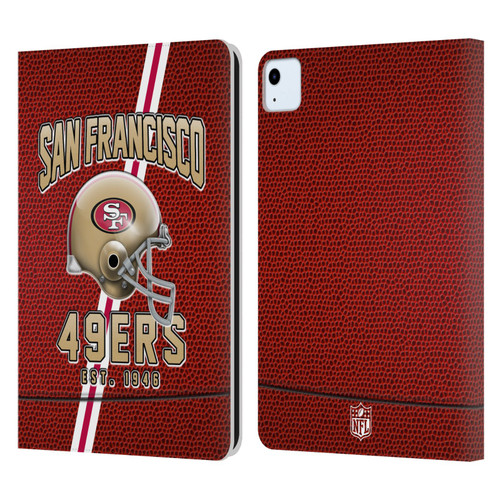 NFL San Francisco 49ers Logo Art Football Stripes Leather Book Wallet Case Cover For Apple iPad Air 11 2020/2022/2024/2025