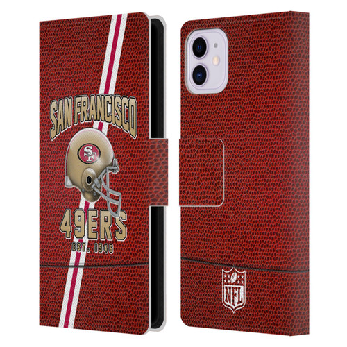 NFL San Francisco 49ers Logo Art Football Stripes Leather Book Wallet Case Cover For Apple iPhone 11