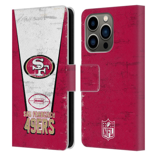 NFL San Francisco 49ers Logo Art Banner Leather Book Wallet Case Cover For Apple iPhone 14 Pro